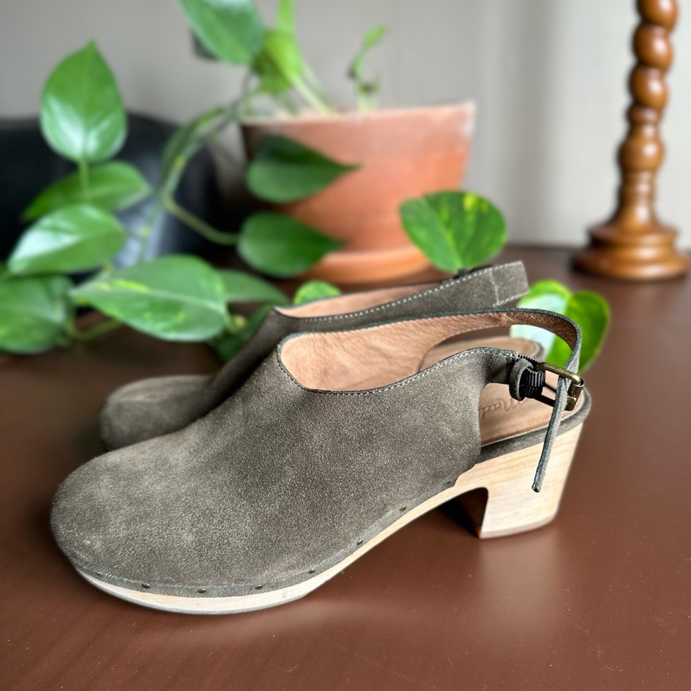 Madewell Marlo Slingback Clog, Genuine Suede/leather, size 8